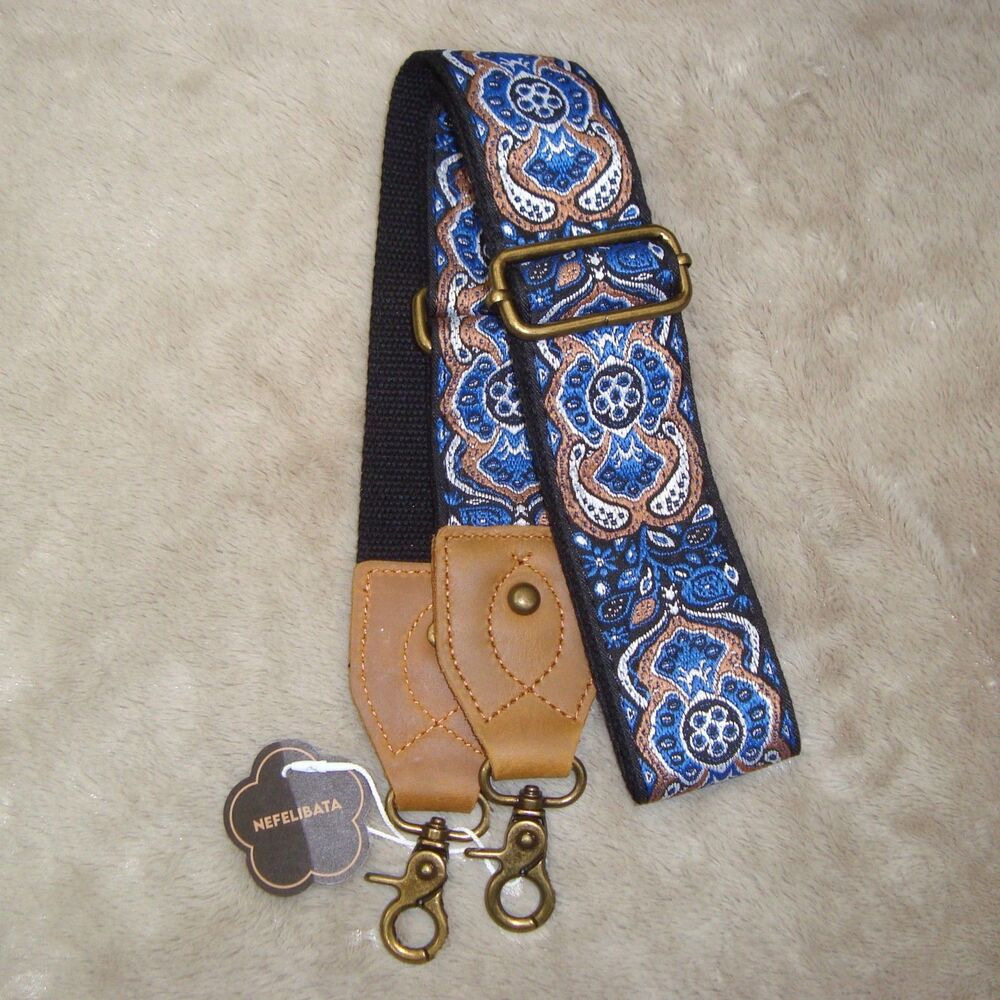 NEW! NEFELIBATA 2" Wide Shoulder Purse Strap Cowhide Head Adjustable Retro